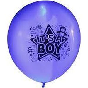 Illooms Blauwe It’s a Boy Ballonnen met LED Verlichting voor Geboorte van Zoon – 20 Stuks – 23x23x23 cm | Decoratie voor Geboorte Feest | Versiering | Ballon | Babyshower
