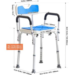 AB Shop Douchestoel - Badkruk - Gehandicapten - Mindervaliden - Senioren - Bejaarden