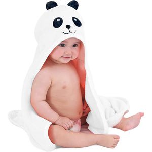 Mooiys Multifunctionele Baby Fleece deken met capuchon – Wikkeldeken – Deken 75x100 cm – Panda