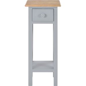 vidaXL - Bijzettafel - 27x27x65,5 - cm - hout - grijs