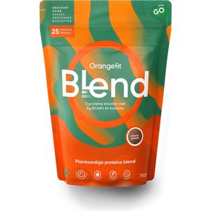 Orangefit Blend Proteine Poeder - Vegan Proteine Shake - 750g (25 shakes) - Eiwitshake Choco - met BCAA & Kurkuma - Pre / Post Workout