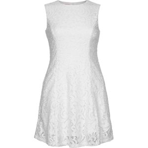 La V  A lijn kanten jurk met mouwloze Wit - 128