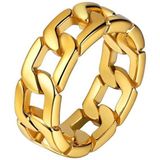 Edelstaal heren ring Cuban Link Goudkleurig-21mm