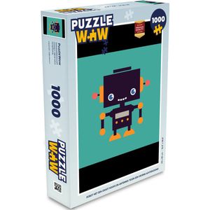 Puzzel Robot - Gezicht - Antenne - Blauw - Jongens - Legpuzzel - Puzzel 1000 stukjes volwassenen