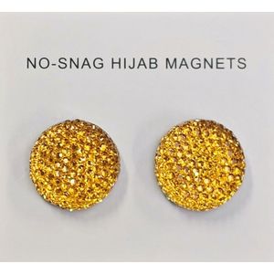 Fako Bijoux® - 2x Magnetische Broche Acryl - Hoofddoek Magneet - Sjaal - Hijab Accessoires - Abaya - 18mm - Set 2 Stuks - Goudgeel