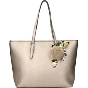 Flora & Co Grote Schoudertas / Tas Dames - Luna - Taupe Metallic