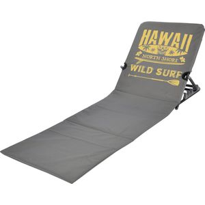 JEMIDI strandmat met rugleuning - Verstelbare campingstoel - Ligstoel voor zwembad en strand - Opvouwbaar ligbedje - Lichtgewicht - 1,7 kilo - Grijs