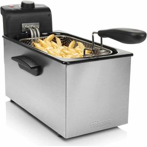 Frituurpan 3 liter Stainless Steel Roestvrij | 2000 W - 190 graden - Vaatwasbestendige onderdelen | Frietpan - Frituur - Friteuse