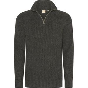 Mario Russo Rib Skipper - Heren Trui - Half Zip - Antraciet - XXL