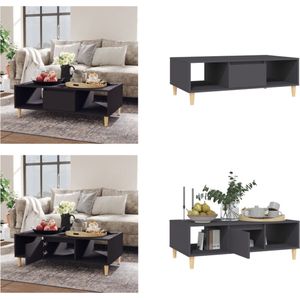 vidaXL Salontafel 103,5x60x35 cm bewerkt hout grijs - Tafel - Tafels - Tafeltje - Tafeltjes