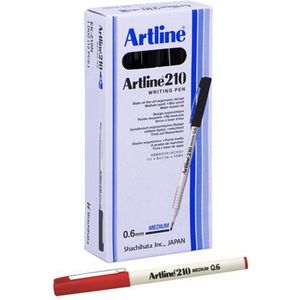 ARTLINE 210 Stift - Doos van 12 stuks - 0,6 mm Lijndikte - Rood