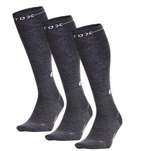 STOX Energy Socks - 3 Pack Everyday sokken voor Mannen - Premium Compressiesokken - Kleur: Donkergrijs-Wit - Maat: Medium - 3 Paar - Voordeel - Mt 40-44