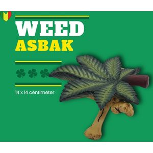 Asbak voor buiten en binnen vorm weed blad – wiet accesoires rastafari decoratie sigaretten asbak 9 cm hoogte | GerichteKeuze