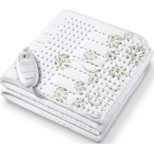Beurer TS 23 Elektrische deken - Onderdeken - 150 x 80 cm - 3 Warmtestanden - Automatische uitschakeling - Fleece - Machinewasbaar - 5 Jaar garantie - Wit