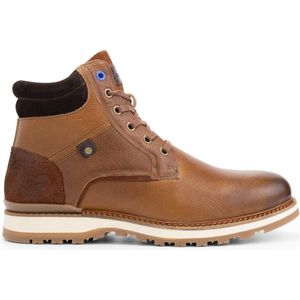 Travelin' Sund Herenschoenen - Halfhoge leren veterboots - Sneakers - Cognac Leer - Maat 41