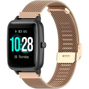 Strap-it Milanees smartwatch bandje 19mm - geschikt voor ID205L / ID205S / ID205U / ID216 - Milanese band met klemsluiting - rosé goud