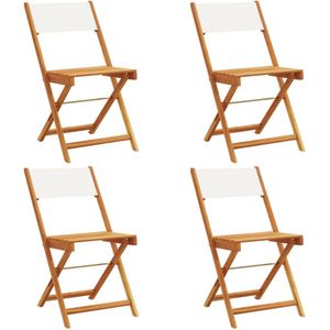 vidaXL 4 Tuinstoelen Massief Hout inklapbaar Tuinstoel - Acacia Hout - Lounge Stoel - Buitendecoratie - Outdoor Furniture