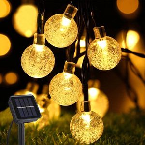 Lichtsnoer op Zonne-energie voor Buiten, solar tuinverlichting, 50 leds, 8 meter, 8 modi, IP65 waterdicht, buiten/binnenverlichting, verlichting voor tuin, bomen, terras, Kerstmis, bruiloften, feesten