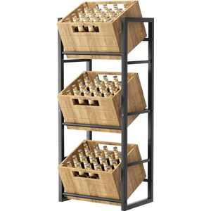 Goodivery ® Robuust Metalen Drankenkrat Rek voor Woonkamer, Slaapkamer, Keuken en Wijnkelder