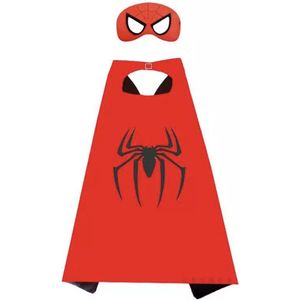 Spiderhelden Verkleedpak - Superhelden Pak Spin - Cape en Masker - Spider - Kind - Spin - Man - Verkleedkleren Jongen Meisje - Verkleedkleding - Kostuum - Halloween - Carnaval - Spiderheld - Cosplay - Verkleden - Kinderfeestje - Superheldenfeest