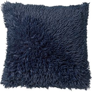 Dutch Decor FLUFFY - Kussenhoes 60x60 cm - superzacht - XL kussensloop - Insignia Blue - donkerblauw - met rits