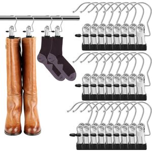 Set van 25 washaken, washaken met clips, wasknijpers, roestvrijstalen clips, 360° draaibare laarzenhouder, antislip kleerhangerclip voor sjaals, hoeden, handdoeken, handschoenen