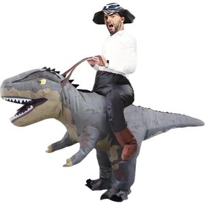 Nivard Dino Pak - Kostuum - Opblaasbaar - Dinosaurus - Opblaas - Halloween - Carnavalskleding - Heren - Dames - Volwassenen - Cosplay - Grijs