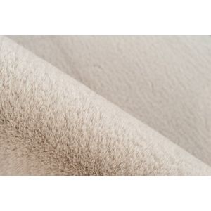 Lalee Heaven - ronde Vloerkleed - Tapijt – Karpet - Hoogpolig - Superzacht - Fluffy - Shiny- Silk look- rabbit- ROND 120x120 cm licht taupe