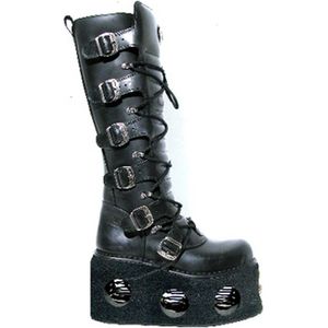 Laars, hoge schoen, High Boot M. 272-S2 zwart met zool met gaten- Rock, Metal - 41 - New Rock