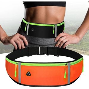 Running Belt | Heuptas | Buik Tas | Sportriem | Hardloop Riem Band Fles | Wandelen | Met Headset | Telefoon Geschikt voor: Telefoons / iPhone / Smartphone | Snack | Kleine Drinkfles | Waterafstotend | Heup riem | Oranje