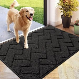 Famanu Deurmatten Binnen Duiten Schoonloopmat Vuilschraper,Antislip, Machinewasbaar,Waterabsorberend, entree deurmat voor voordeur, gang, entree, keuken, slaapkamer (Dark Grey, 60x90cm)