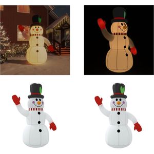 vidaXL-Sneeuwpop-opblaasbaar-met-LED's-240-cm - Opblaasbare Sneeuwpop - Opblaasbare Sneeuwpoppen - Opblaasfiguur - Opblaas Sneeuwpop
