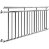 Monzana Franse balkonreling roestvrij staal 90x225cm