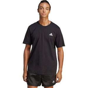 adidas Sportswear Essentials Single Jersey Geborduurd Small Logo T-shirt - Heren - Zwart- S