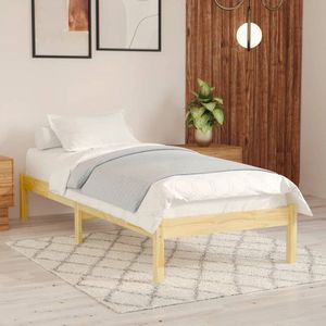 The Living Store Bedframe Grenenhout - 195.5 x 80.5 x 31 cm - 75 x 190 cm - Onbehandeld - Montage vereist