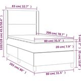 vidaXL - Boxspring - met - matras - fluweel - zwartx200 - cm