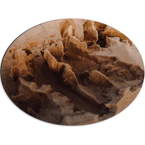 WallClassics - Dibond Ovaal - Zand Kunst - 56x42 cm Foto op Ovaal (Met Ophangsysteem)