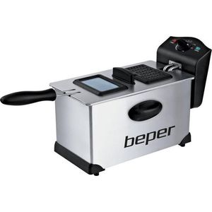 Beper BC.353 - Frituurpan - 3.5L, Roestvrij Staal, Cool Touch, Non-slip Voetjes - Frituurpan 3.5L - Frituurpan met 3.5 Liter Inhoud - 3.5 Liter Friteuse - Frituurpan Grote Inhoud - Frituurpan voor Grote Hoeveelheden