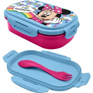 Disney Minnie Mouse Broodtrommel - Lunchbox - Lunchtrommel - Met bestek