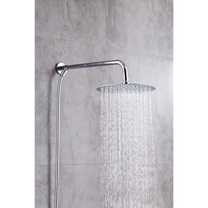 Ymonde® - Hogedruk Douchekop - Krachtige Waterstraal - Regendouche Energiezuinig - 20 CM Diameter - Energiezuinige Grijs Zilvere Douche - 20 Centimeter Doorsnede Zilver Grijze Hoofddouche - ABS Chroom