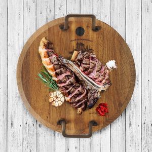 Rico & Plato Nederland Eikenhouten Dienblad - Rond - Houten - Vintage - Rustiek - Bruin - 40cm