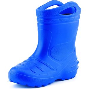 Ladeheid LA-KL-051 Kinder Regenlaarzen - Rubber - met Binnenschoen en Grepen - Waterdicht - EVA - Wasbare Binnenschoen – Blauw – 34