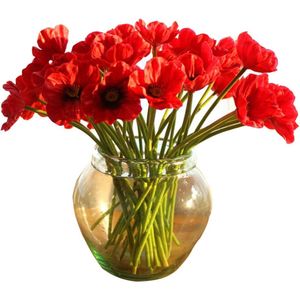 Kunstmatige Klaprozen namaak Klaprozen Boeket PU Poppy Flowers Decoratie voor Huis Tuin Party Verjaardag Bloemendecoratie 10 stuks