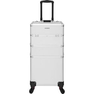 Beautycase deluxe - Professionele make-up koffer- Reis bagage afmeting - 3 in 1 Trolley voor kappers - Roterende wielen