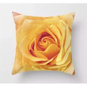 Kussenhoes rozen - bloemen - Geel - Sierkussen - 45x45 cm