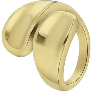 Lucardi Dames Goldplated ring Noemie - Ring - Cadeau - Staal - Goudkleurig