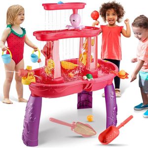 Watertafel - Zandtafel - Speeltafel voor Kinderen - Activiteiten Tafel voor Baby en Kinderen - Roze met Paars