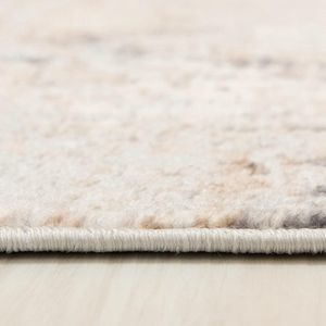 Abstract Vintage Vloerkleed – Kortharig Tapijt – Modern Vloerkleed voor Woonkamer, Slaapkamer of Eetkamer – OEKO-TEX Gecertificeerd – 140x200 cm – Beige/Grijs