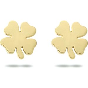 Geelgouden Oorknoppen klaver 4023835