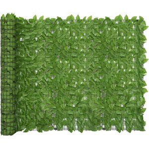 Decoways - Balkonscherm met groene bladeren 300x150 cm